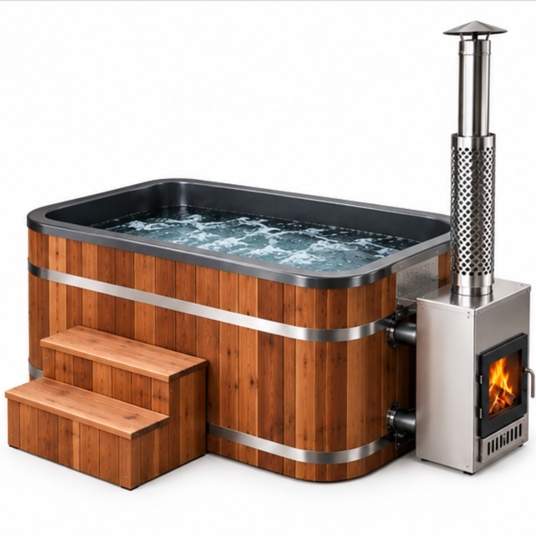 CedarForge Luxe Wood-Fired Soaking Tub