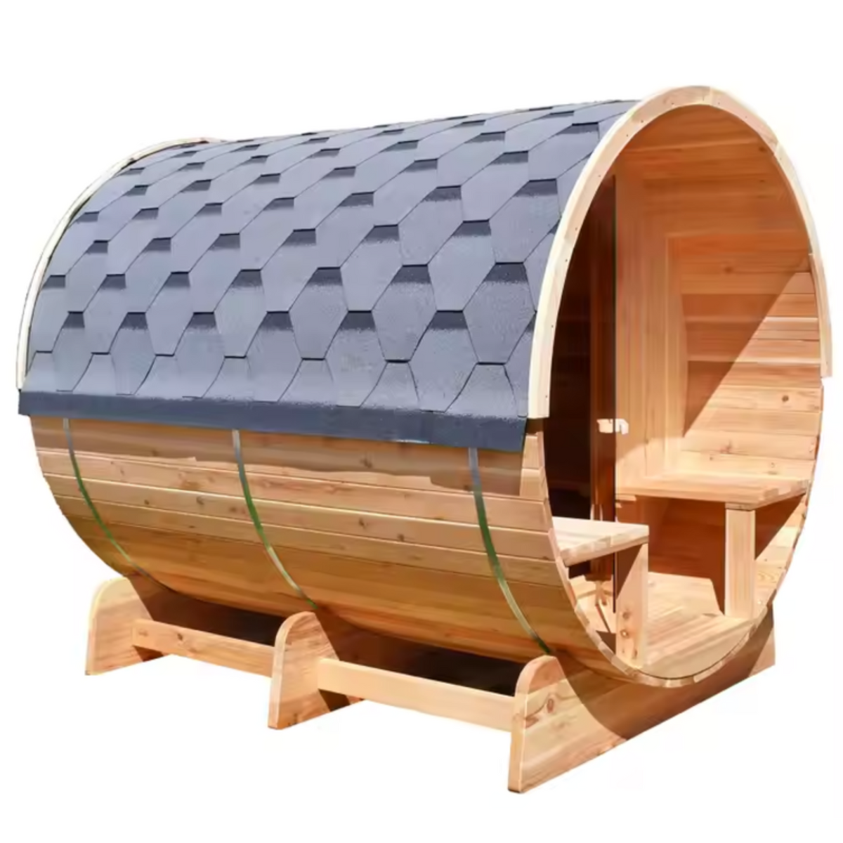 ArcTherm ShingleWrap Barrel Sauna — product view 2
