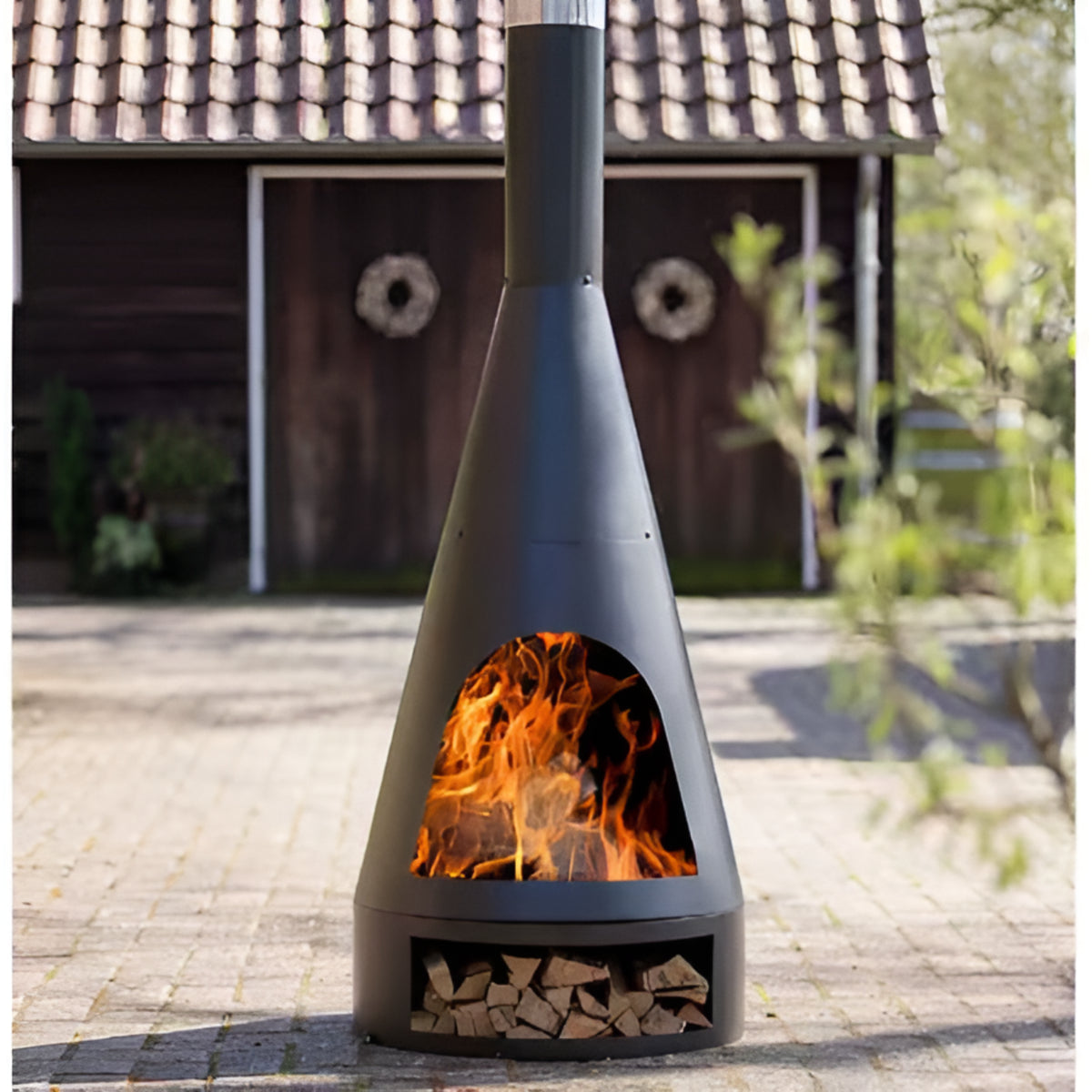 Emberline Noir Hearthwood Chimenea Fireplace — product view 3