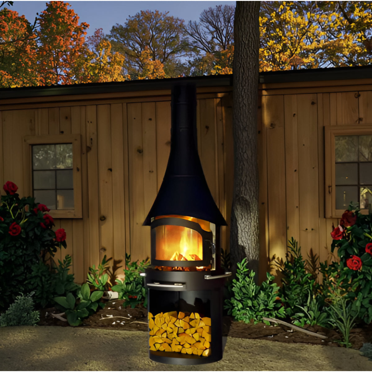Nocturne Harbor Panoramic Chimenea Fireplace — product view 2