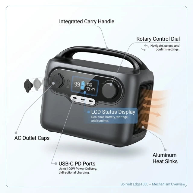 Solivolt Edge1000 Portable Solar Generator — How It Works